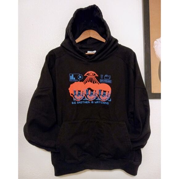 Limited Release Allegory Big Brother Is Watching Hoodie Orwellian Graphic SZ L - Picture 1 of 6